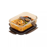 Borosilicate Glass Lunch Box with Lid for Microwave, Divided Bento Bowl, Food Storage Container for Students and Office Workers