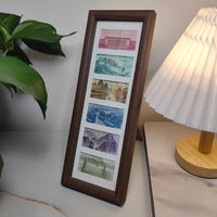 6-Grid Coin Display Frame with Stand for DIY Specimen and Calligraphy Art