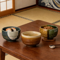 MinoYaki Japanese Matcha Bowl Wabi-Sabi Style Thick Ceramic Rice Bowl