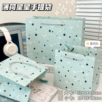 New Fresh Mint Star Gift Bag High-Value INS Style Large Capacity Exquisite Handbag for Gifting and Storage
