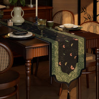 Luxury Cotton Linen Table Runner with Tassels for Dining Table, Cabinet, or TV Stand