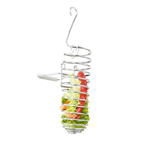 Stainless Steel Bird Feeder Fruit Vegetable Basket Hanging Toy for Parrots and Cages