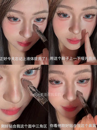 Triangle Iron-shaped Highlighter Brush for Face Contouring and Concealing