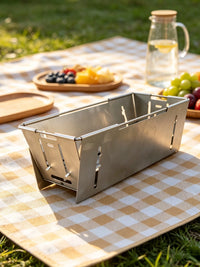 Portable Stainless Steel Folding BBQ Grill for Outdoor Camping and Home Use