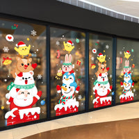 Christmas Santa Claus Window Clings Static Stickers for Holiday Decoration