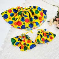 Halloween Clown Costume Set with Ruffle Collar and Cuffs for Parties and Performances