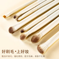 White Ceramic Handle Makeup Brush Set for Eyeshadow, Blush, Contour, Highlight