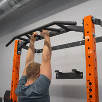 Wall-Mounted Foldable Squat Rack with Adjustable Height for Home Gym, Multifunctional Power Rack