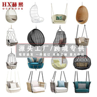 Rattan Woven Outdoor Hanging Basket Swing Chair for Balcony Patio