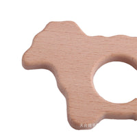 Beech Wood Animal Teether for Babies and Toddlers, Chewing Toy and Decorative Accessory