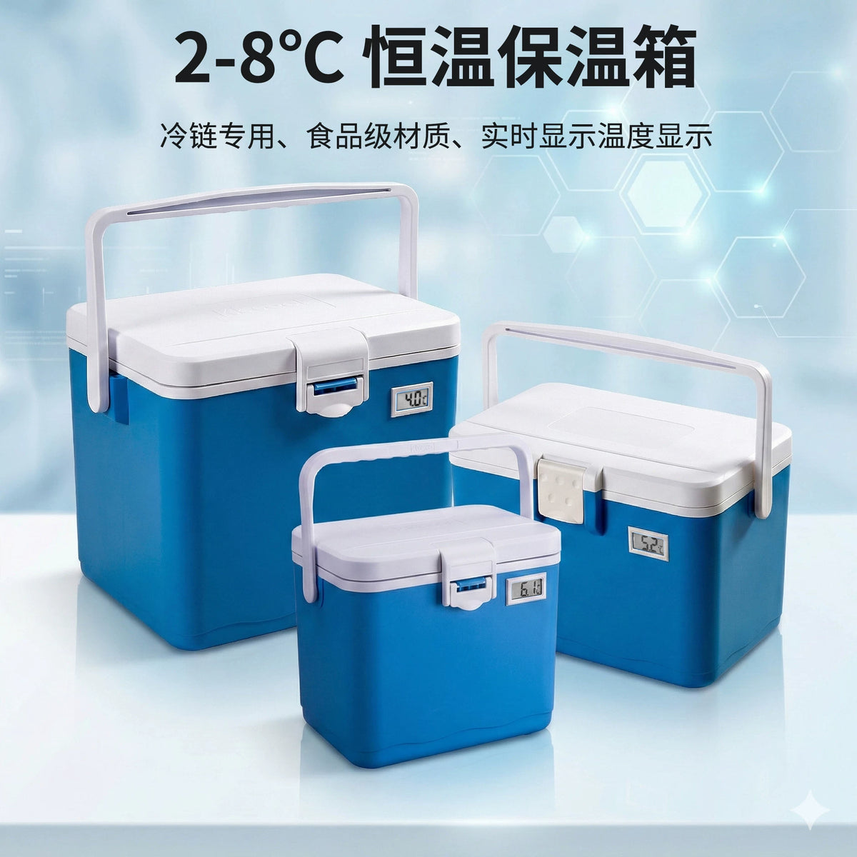 KBCOOL 15L Portable 2-8°C Medical Cooler Box for Vaccine and Blood Transport