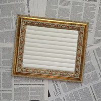 Vintage Gilded Frame Cream White Jewelry Display Stand for Necklaces Earrings Bracelets Rings