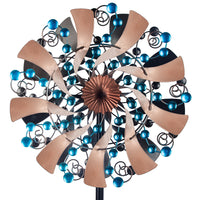Outdoor Solar Iron Art Rotating Windmill Garden Yard Decoration Metal Craft Ground Plug Ornament