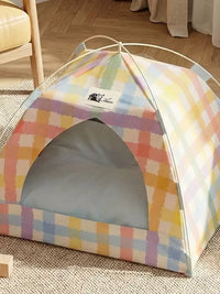 Cat Tent Bed with Cooling Mat, All-Season Removable Washable Pet House for Cats and Small Dogs