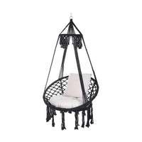 European Style Outdoor Hanging Chair Cotton Rope Woven Patio Swing Anti-tip Leisure Hammock for Indoor Outdoor Camping