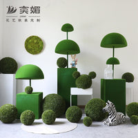 Artificial Moss Ball & Cypress Leaf Topiary for Indoor Decor
