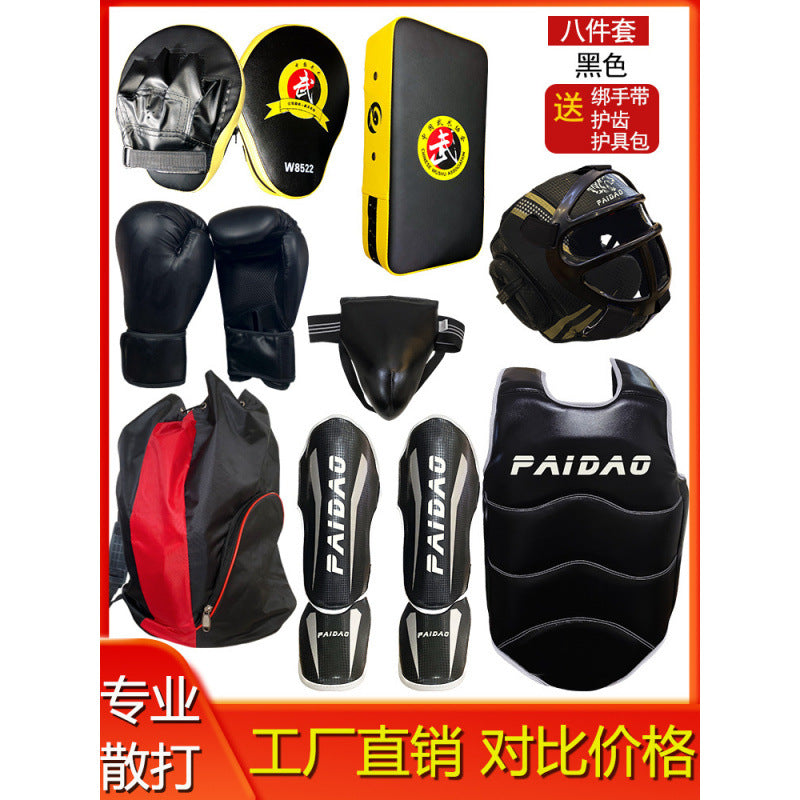 Adult/Kids Muay Thai Boxing Training Protective Gear Set with Chest, Leg, and Head Guards