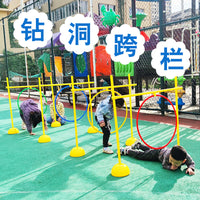 Kids Tunnel Crawl Obstacle Course, Sensory Training Equipment for Preschool, Outdoor Play Tunnel Toy, Hurdle Set