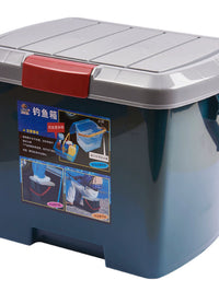Portable Storage Box with Lid, Thickened, Seatable, Large Capacity for Outdoor, Car, Fishing, and Organization