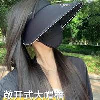 UPF 50+ UV Protection Sun Visor for Women, Wide Brim Foldable Cycling Sun Hat