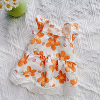 Pet Floral Lace Princess Dress for Cats and Small Dogs