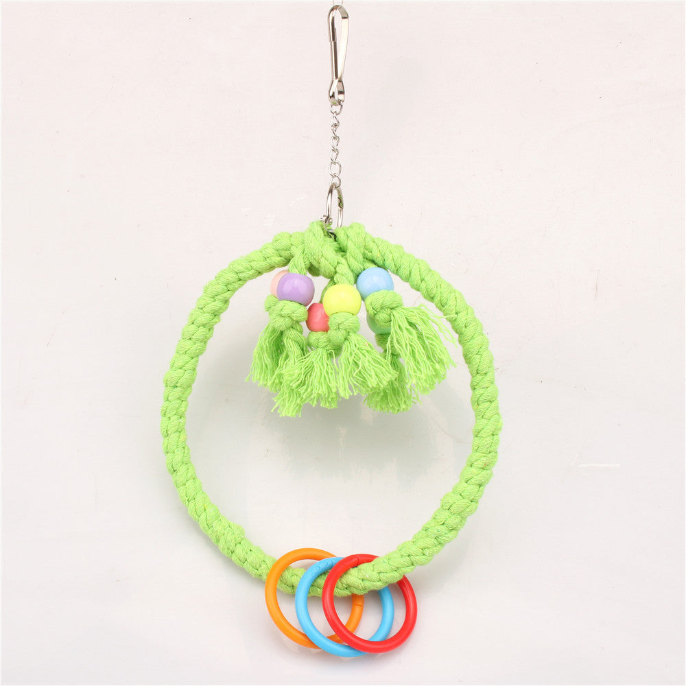 Parrot Chew Toy Ring Swing for Bird Cages - Climbing Rope for Budgies, Lovebirds, Cockatiels