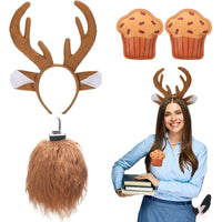 Women's Christmas Reindeer Antler Costume Set with Headband