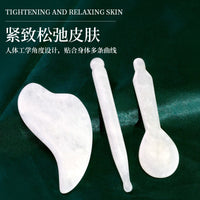Natural Jade Gua Sha Board Acupressure Pen Facial Scraping Spoon Massage Tool