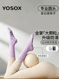 Women's Non-Slip Yoga Pilates Socks with Straps for Indoor Fitness Training