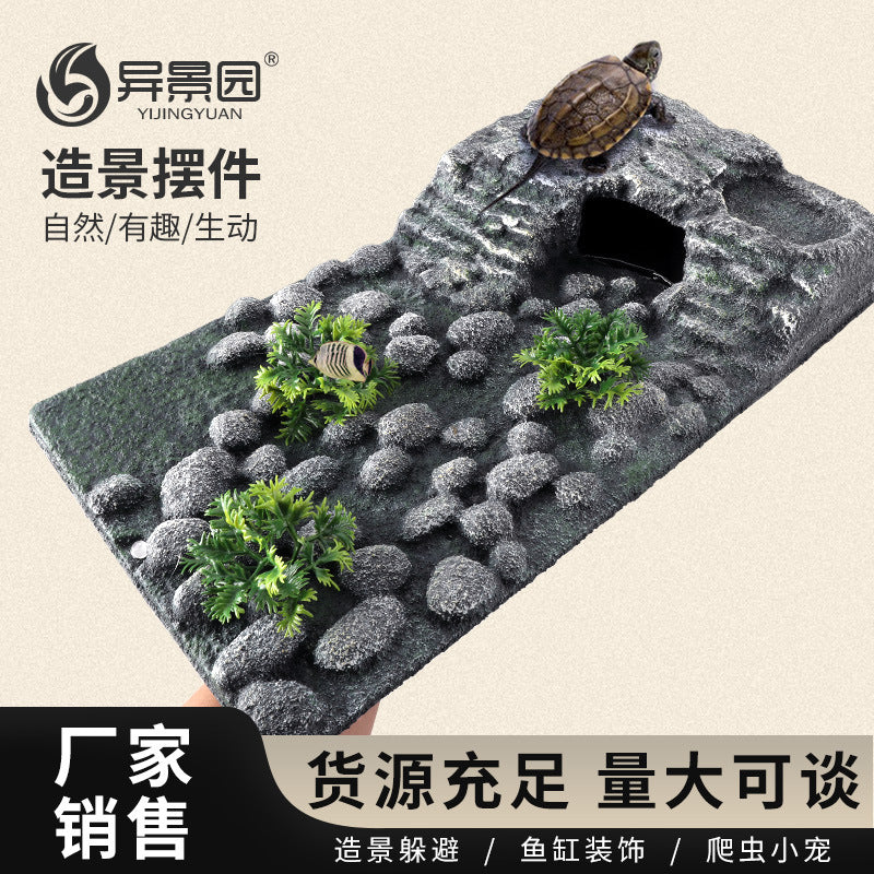 Turtle Basking Platform Floating Island with Suction Cups for Aquarium Fish Tank