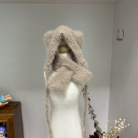 BJD Doll Plush Cat Ear Hat and Scarf Set for 1/6 and 1/4 Scale Dolls