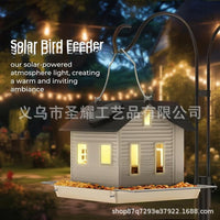 Solar/Battery Powered Bird Feeder with Swing, Outdoor Hanging Decoration for Garden and Yard