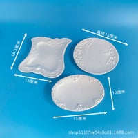 Embossed Plaster Jewelry Display Tray for Rings and Small Ornaments, European Style Photo Prop