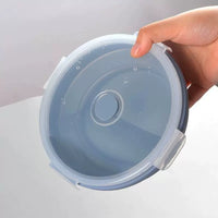 Collapsible Silicone Food Container with Lid, Microwave Safe, Portable for Travel, Office, Dorm