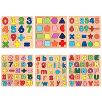 3D Wooden Puzzle Board for Kids - Numbers, Shapes, and Alphabet Learning Toy