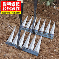 6-Tine Steel Rake Hoe for Weeding, Digging, and Loosening Soil - Farm Tool