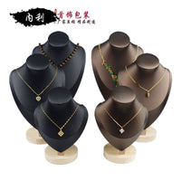 Solid Wood Jewelry Display Stand Necklace Mannequin Bust Holder for Pendants and Necklaces