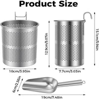 Stainless Steel Ice Scoop with Freezer Rack for Ice Makers