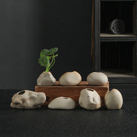 Mini Zen Ceramic Vase for Hydroponics and Decor - Stone-Inspired Design