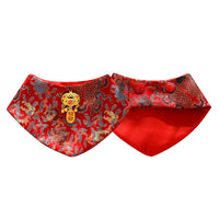 Pet Chinese New Year Tang Suit Cloak for Dogs and Cats - Teddy, Bichon, Wedding Attire, Neck Scarf, Hanfu Style