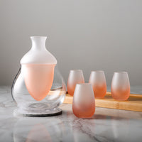 Frosted Inner Liner Ice Wine Decanter Set with Measuring Dispenser for Liquor