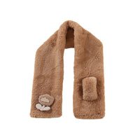 Korean Style Plush Winter Scarf for Kids and Adults - Windproof & Warm