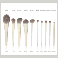 USER 10-Piece Zero Series Makeup Brush Set with Storage Options