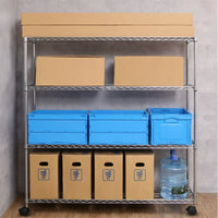 GuangFoShun 4-Tier 1.8m Stainless Carbon Steel Kitchen Storage Rack