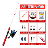 Portable Ice Fishing Rod Set with Solid Guide Rings and Soft/Hard Tip