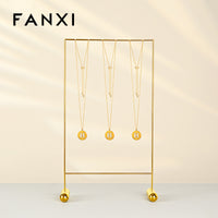 FANXI Mirrored Metal Jewelry Display Stand for Earrings and Necklaces