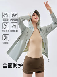 VVC Women's Loose Fit Ice Silk UV Protection Sun Protection Jacket with Mask