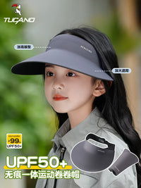 Kids' UPF 50+ UV Protection Sun Visor Hat for Summer, Adjustable Wide Brim