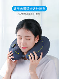 XTY Press-Type Inflatable U-Shaped Neck Pillow for Travel