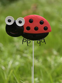 Cartoon Animal Garden Lawn Metal Insect Butterfly Bee Frog Beetle Decorative Stakes